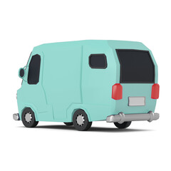 Naklejka premium 미니 버스 자동차 핑크 배경 Mini Bus Car on Pink Background