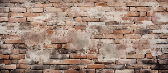 Urban wall made of aged bricks suitable for backgrounds wallpapers and creating textures