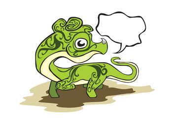 Artwork - Adorable Green Dragon illustration
