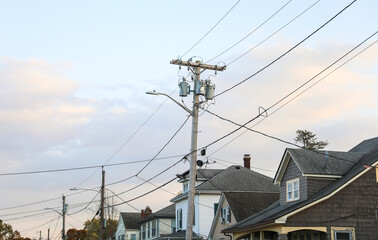 electrical power lines stretching into the horizon, symbolizing the unstoppable flow of energy