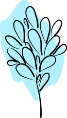 Flower plant outline illustration
