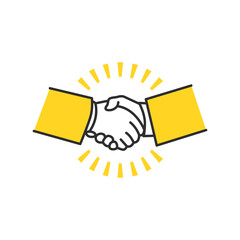 契約する、獲得する、承認する、提携、信頼、合意、協力を表す握手のイメージイラスト