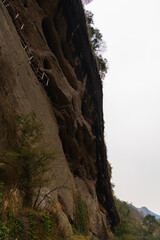 Close up on Wuyishan rock formations on way to Da Wang Shan, Fujian, China