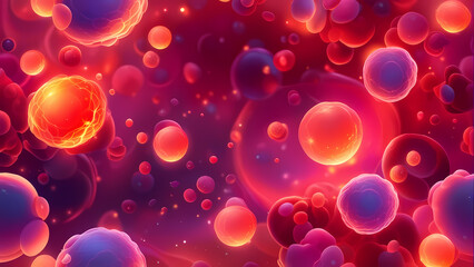 Colorful background made of red blood cells.	