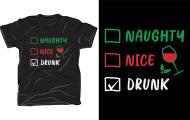 Fototapeta premium Naughty, Nice Christmas t-shirt design vector file
