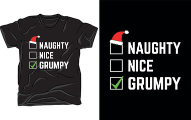 Fototapeta premium Naughty, Nice Christmas t-shirt design vector file