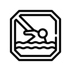 no swimming line icon