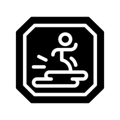 wet floor glyph icon