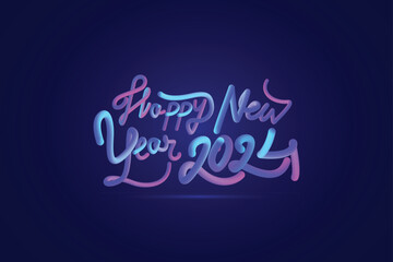 Happy new year, 2024, Happy New Year Lettering, typography, happy new year