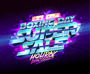 Boxing Day blowout sale, mega discounts banner template
