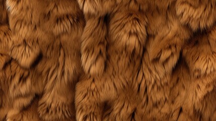 Bear fur seamless pattern. Repeated background of fluffy texture. - obrazy, fototapety, plakaty