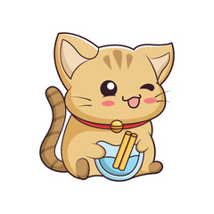 Cute Cat Character Design Illustration