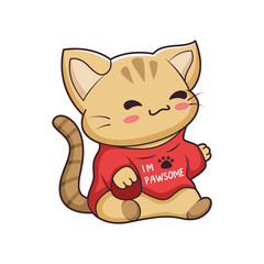 Cute Cat Character Design Illustration