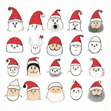 Line Drawing Santa Claus Christmas Theme