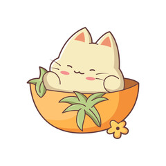 Cute Cat Character Design Illustration