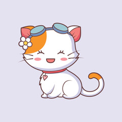 Cute Cat Character Design Illustration