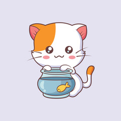 Cute Cat Character Design Illustration