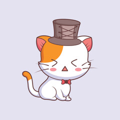 Cute Cat Character Design Illustration