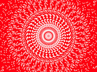  Red and White Kaleidoscope Mandala