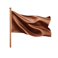 Brown flag isolated on transparent background,transparency 