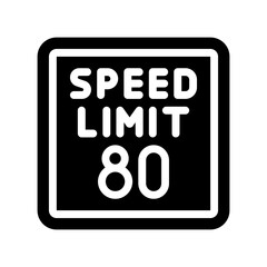 speed limit glyph icon