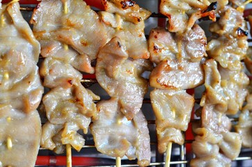 The roasting pork is very popular food because it easy to eat and very delicious.