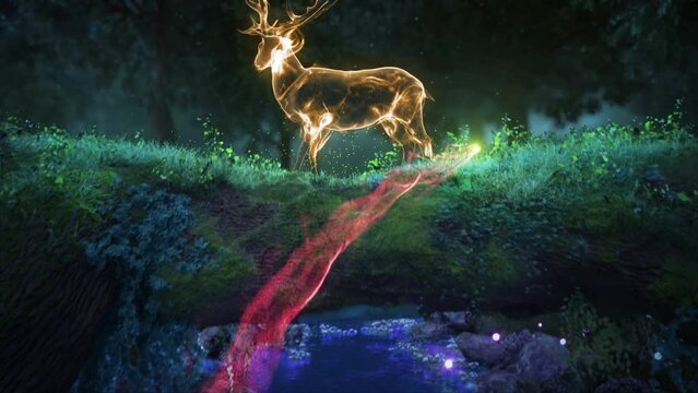 deer particle effect animation. deer animal particle for logo intro
