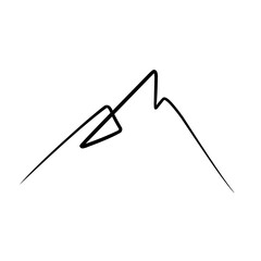 One continuous line mountain