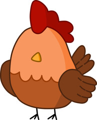 Brown Rooster Illustrstion