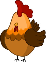 Brown Rooster Illustrstion