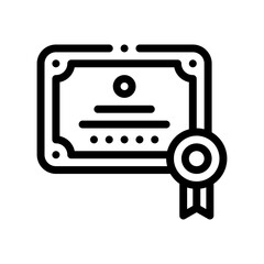 certificate line icon