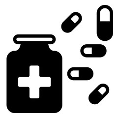 medicine icon, glyph icon style