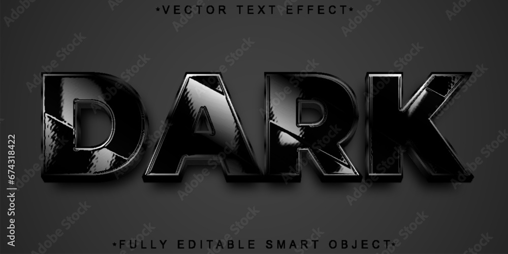 Poster dark vector fully editable smart object text effect