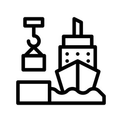 cargo ship line icon