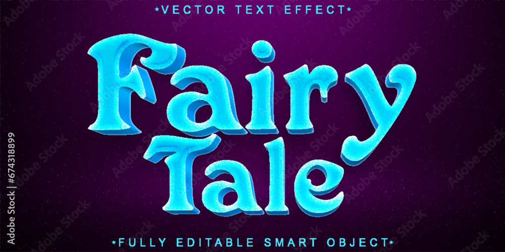 Poster fairytale vector fully editable smart object text effect