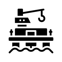 drilling rig glyph icon