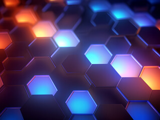 Cyber Space with hexagon[Digital template]
