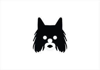 Biewer Terrier minimal style icon illustration design