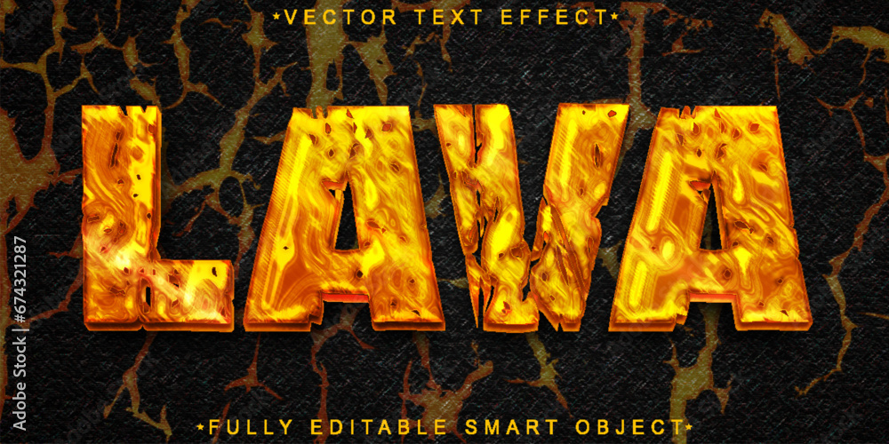 Poster Hot Lava Vector Fully Editable Smart Object Text Effect