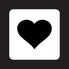 Heart icon vector. Love logo design. Heart vector icon illustration in square isolated on black background