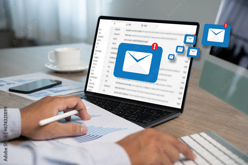Aufkleber mail communication connection message to mailing contacts phone global letters concept