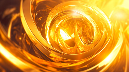 黄金に輝きながら巻く渦の背景