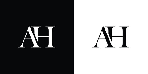 AH Letter Logo Design with Creative connected Serif Font.