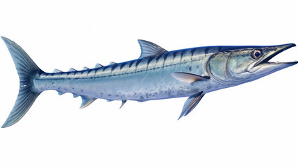 Barracuda Fish from the blue sea, isolated in white