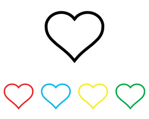 Heart icon vector. Love icon sign symbol in trendy flat style. Set elements in colored icons. Heart vector icon illustration isolated on white background
