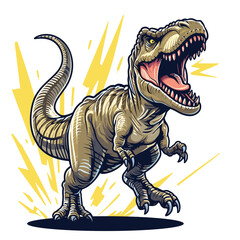 tyrannosaurus rex dinosaur vector - obrazy, fototapety, plakaty