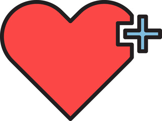 Obraz premium Heart and Positive Icon 