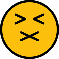 Fototapeta premium Moody and Mute Face Emoji 