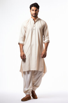 Indian man in traditional wear kurta pajama or pathani dress