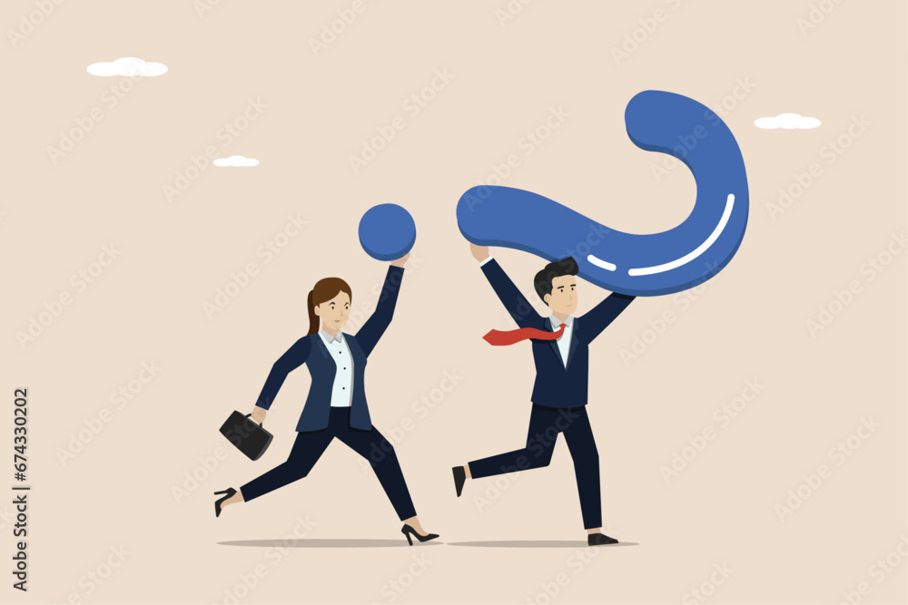 Poster problem solving, finding problem solutions, solving problems or answers, business work team carries 